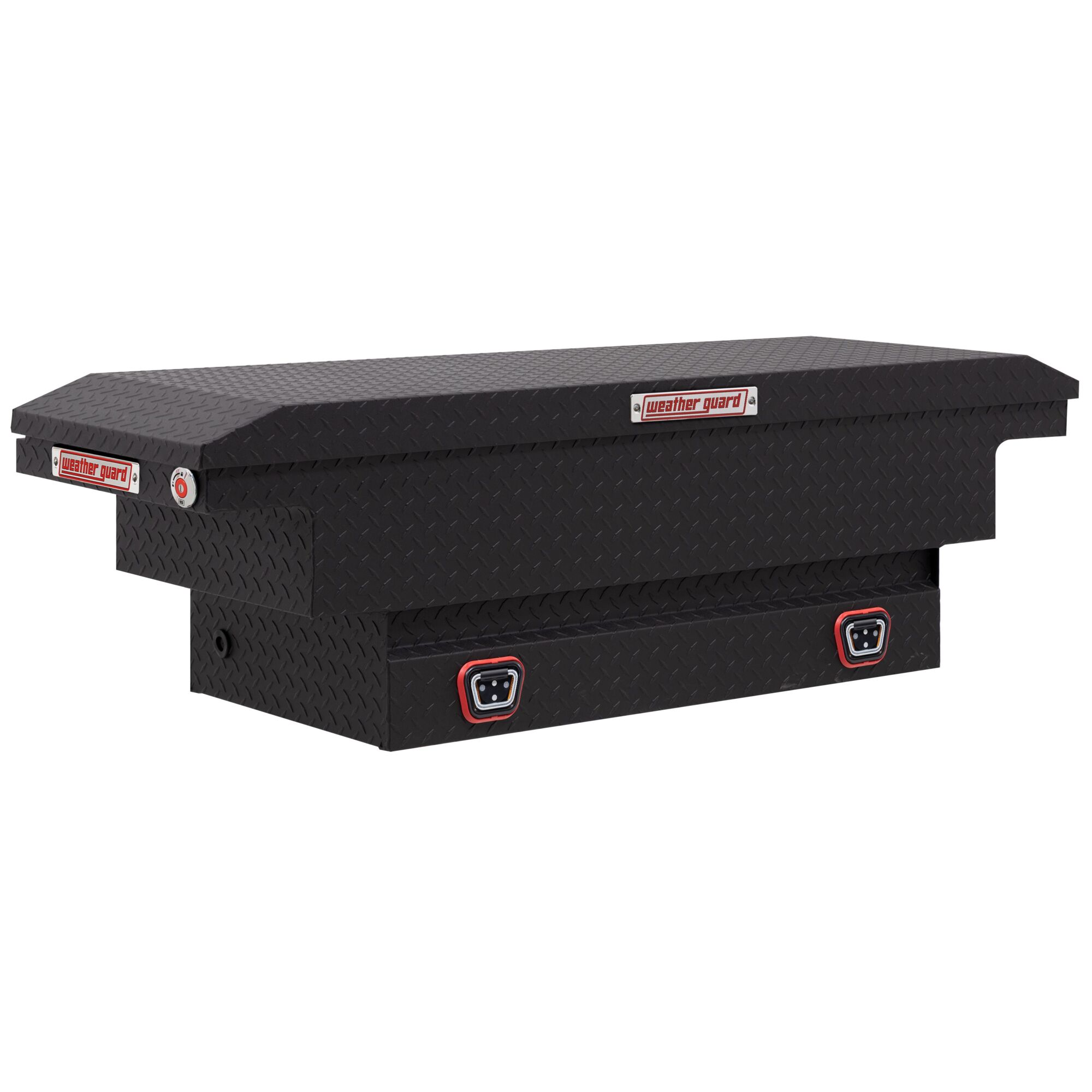 Weather Guard, 62in. L Saddle Box, Low Profile, Width 62 in, Material Aluminum, Color Finish Textured Matte Black, Model# 131-52-04